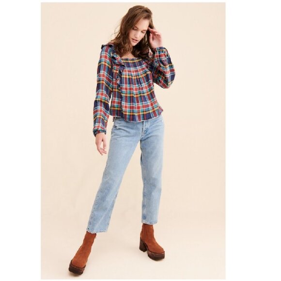 Free People Tops - Free People Siena Plaid Pullover